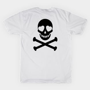 Of Vizions Heart Eyes Skull and Crossbones ORIGINAL T-Shirt